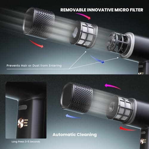 Hair Dryer with Diffuser Blow Dryer, 150000 RPM Professional High-Speed Ionic BlowDryer, Powerful 1600 Watt Motor for Fast Drying and Straight & Wavy Hair, Low Noise, Lightweight f thumbnail 4