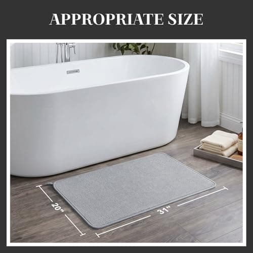 Tapete de baño súper absorbente MontVoo, antideslizante y de secado rápido, gris, 50x80 cm