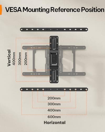 Perlegear Ultra Slim TV Wall Mount 1.1" Low Profile for 42-90" TVs, Fits 16"/24" Studs, Full Motion TV Mount Wall Bracket with Dual Articulating Arms, Swivel, Tilt, Max VESA 600x40 thumbnail 7