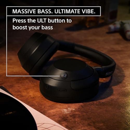 Sony ULT WEAR Over-Ear Noise Canceling Wireless Headphones, Black thumbnail 3