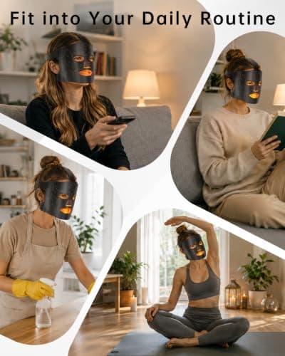 Miniatura de Mascarilla Facial LED Infrarroja de Terapia de Luz Roja, 292 LEDs de Alta Energía, Inalámbrica 8