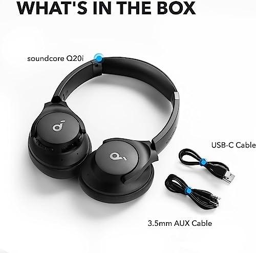 Soundcore by Anker Q20i Hybrid Active Noise Cancelling Headphones, Wireless Over-Ear Bluetooth, 40H Long ANC Playtime, Hi-Res Audio, Big Bass, Customize via an App, Transparency Mo thumbnail 8
