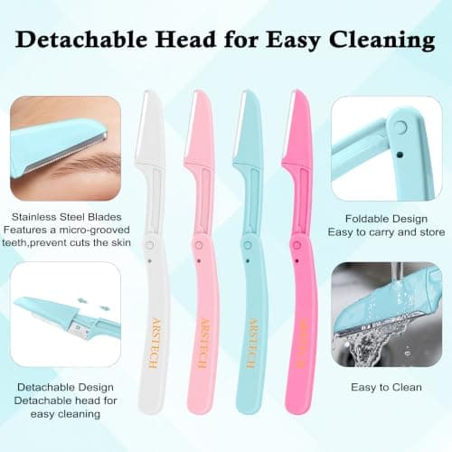 Set de 12 rastrillos dermaplaning para rostro y cejas