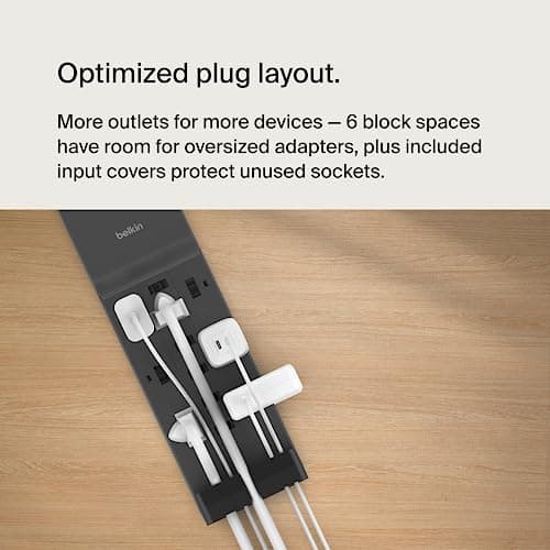 Belkin 12-Outlet Surge Protector Power Strip w/ 12 AC Outlets & 8ft Flat Plug, UL-Listed Heavy-Duty Extension Cord for Home, Office, Travel, Computer, Laptop, Charger - 3,780 Joule