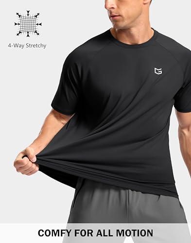 G Gradual Men's Athletic Workout T-Shirts Moisture Wicking Cooling Running Shirts Short Sleeve Performance Tee for Gym Tennis(Black,L) thumbnail 4