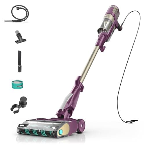 Shark PowerDetect Corded Stick Vacuum, HEPA, Pet Hair, Purple, HZ4001AMZ
