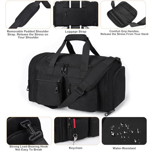HILOMON Mens Duffle Bag 45L Expandable GYM Bags Carry-on Travel Bag