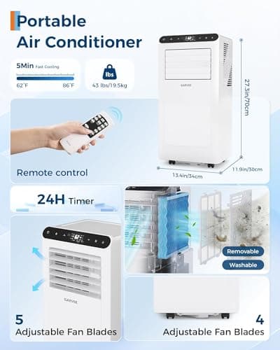 8000 BTU Portable Air Conditioner 3-in-1 AC Unit thumbnail 7