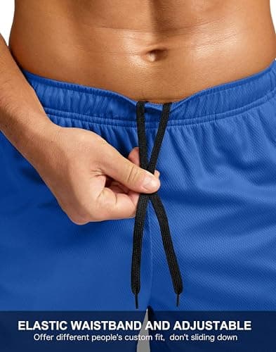 G Gradual Men's 7" Workout Running Shorts Quick Dry Lightweight Gym Shorts with Zip Pockets (Blue Large) thumbnail 6