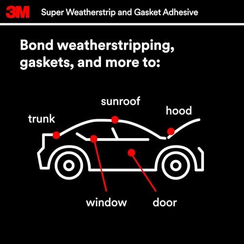 3M Super Weatherstrip and Gasket Adhesive, 08581, Black, 2 fl oz Tube, 1 Per Pack thumbnail 4