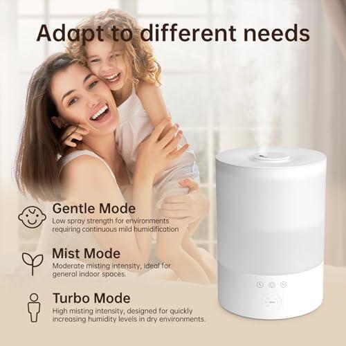 YOGIN Humidifiers for Bedroom Large room,Top fill 2.5L Ultrasonic cool mist Humidifiers for Baby Nursery and Plants,Up to 24 Hours, 24db Quiet,Night Light, Auto Shut Off, Easy Clea