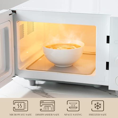 Miniatura de MALACASA: Juego de 6 Tazones de Porcelana Blancos 26 oz para Sopa y Cereal 4