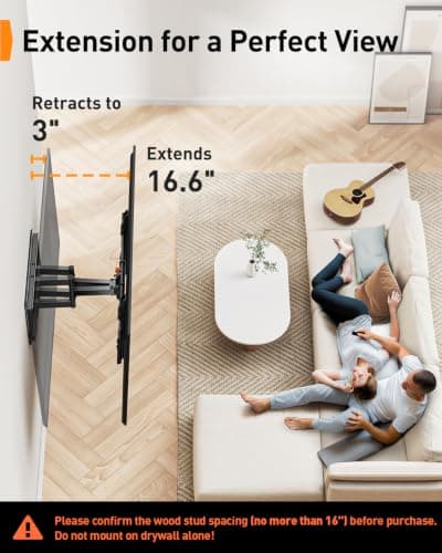 Soporte de pared articulado Perlegear para TV de 42-90" hasta 60 kg