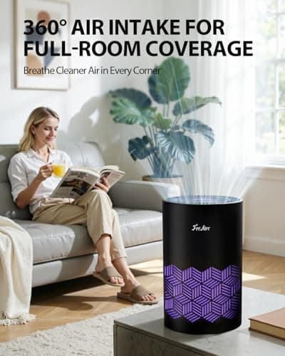 FreAire Air Purifiers for Bedroom Up to 1086 Ft², Air Purifiers for Home with Lights, HEPA Air Purifier Removes Dust Smoke Pollen Dander Smell, for Home/Pets/Bedroom thumbnail 3