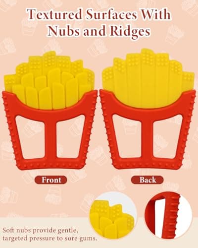 Chuya Baby Teething Toys Set, Chicken Leg & French Fries Shape