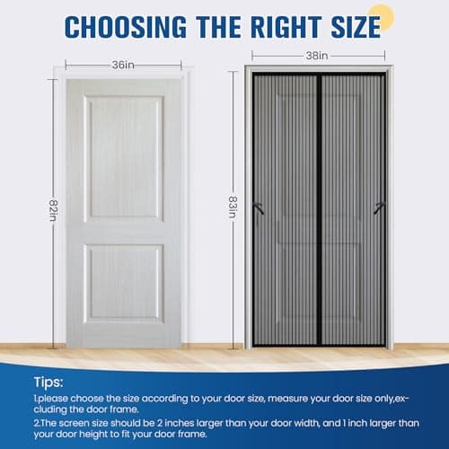BlissTrends Magnetic Screen Door, Door Screen Magnetic Closure, Patio Screens for Patios Outside Outdoor, Mesh Screen Doors with Magnets Pet Friendly, Screen for Door to Keep Bugs 