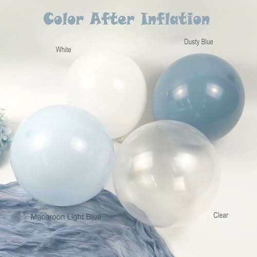 NUTTYBASH Dusty Blue Balloon Arch Kit Light Blue White Balloon Garland Kit thumbnail 7