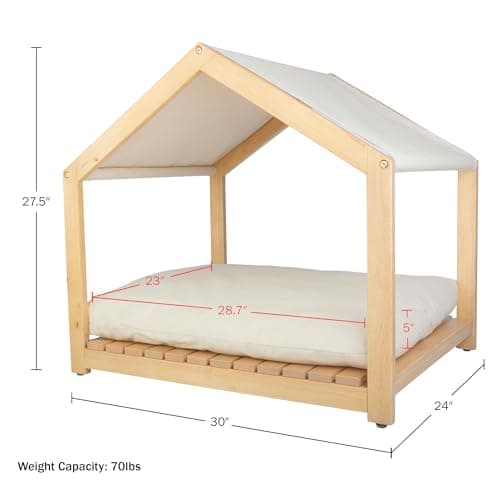 Miniatura de Casa para perro PETMAKER de 30x24 pulgadas con cojín y toldo ajustable 2