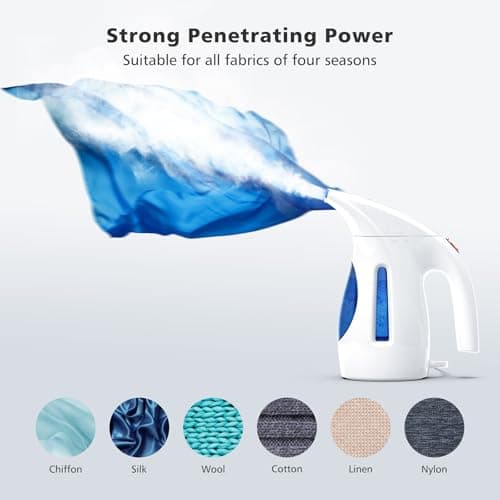 HiLIFE Steamer for Clothes, Portable Handheld Design, 240ml Big Capacity, 700W, Strong Penetrating Steam, Removes Wrinkle, for Home, Office(ONLY FOR 120V) (Ocean Blue) thumbnail 5