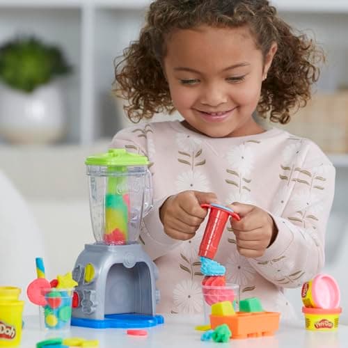 Play Doh Swirlin' Smoothies Toy Blender Playset, Play Kitchen Appliances, Kids Arts and Crafts Toys for 3 Year Old Girls and Boys and Up thumbnail 7