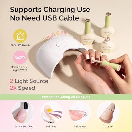 MelodySusie Gel Nail Kit with P-ART06G Cordless UV Lamp Rechargeable thumbnail 2