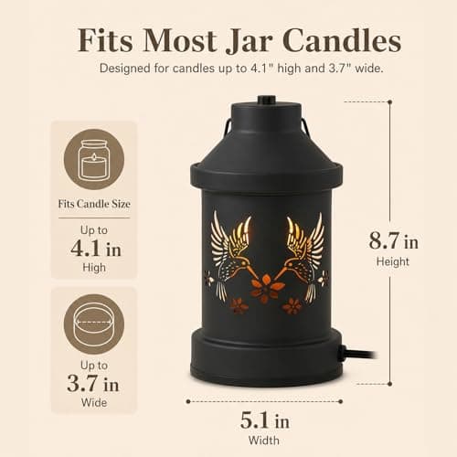 Miniatura de Lámpara Calentadora de Velas Eandisom Colibrí con Temporizador 9