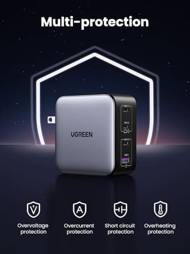 UGREEN Nexode 100W GaN USB C Charger, 4-Port Compact Foldable Fast Laptop Charger Power Adapter for MacBook Pro/Air, iPad Pro, iPhone 17/16/15 Series, Galaxy S25/S24, Pixel 10/9, S thumbnail 6