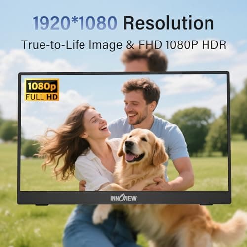Monitor Portátil InnoView 15.6" FHD 1080P con USB-C y HDMI para Laptops y Consolas