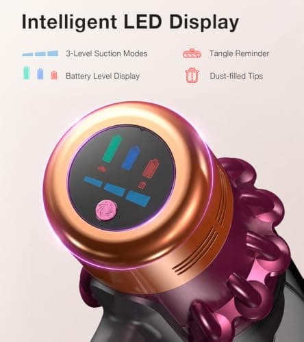 Miniatura de Aspiradora Inalámbrica 600W Potente para Hogar y Mascotas con Pantalla LED y Antienredos 5