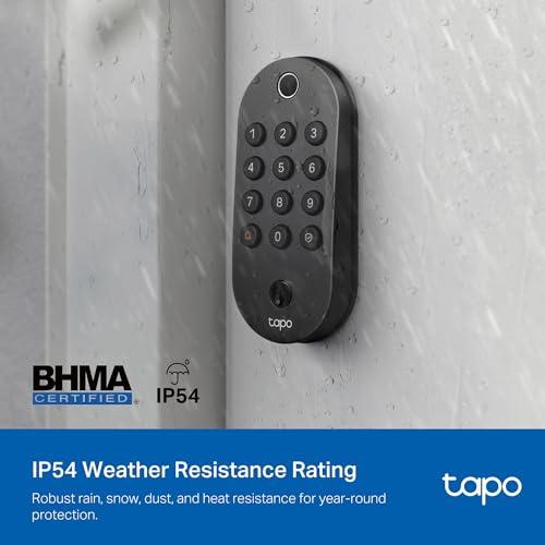 Tapo Smart Wi-Fi Deadbolt Door Lock - Fingerprint Recognition, Keyless Tactile Buttons & in-App Monitoring, Auto-Lock, IP54, BHMA Certified, Compatible with Standard Door Sizes, Ta thumbnail 7