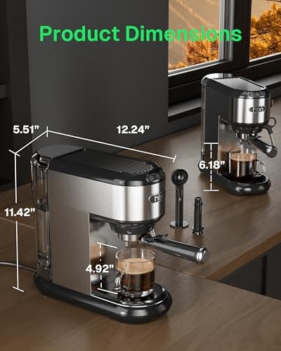 Miniatura de Cafetera Espresso HBN de 20 Bares con Espumador de Leche 3