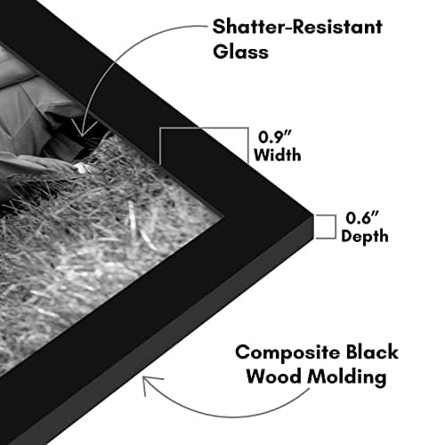 Americanflat Set of 10 Picture Frames with Shatter-Resistant Glass - Gallery Wall Frame Set with Two 8x10, Four 5x7 and Four 4x6 Frames - Signature Collection - Black thumbnail 3