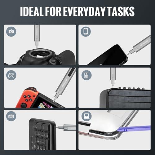 WORKPRO Mini Electric Screwdriver with Magnetizer, 36 S2 Steel Bits & 2 Pry Bars, 3.7V Rechargeable Precision Screwdriver Set for Phone Camera Laptop thumbnail 9