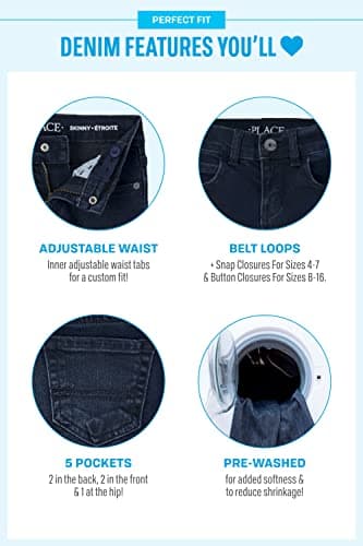 The Children's Place Girls Super Skinny Jeans,Black Wash/Lt Indigo/Victory Blue Wash 3 Pack,6X/7