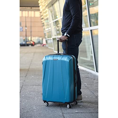 Samsonite Centric 2 Hardside Expandable Luggage with Spinner Wheels, Caribbean Blue, Checked-Medium 24-Inch thumbnail 2