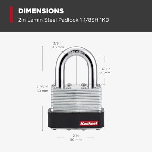 Miniatura de Candados Kwikset de Acero Laminado con Grillete Endurecido (Paquete de 2) 3