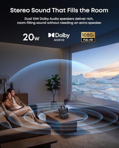 Anker Nebula P1i Portable Projector with WiFi and Bluetooth by soundcore, Flippable Design,1080P FHD, 4K Support, 380 ANSI Lumens, Auto Focus/Keystone, All-Glass Lens, Built-in Spe thumbnail 4