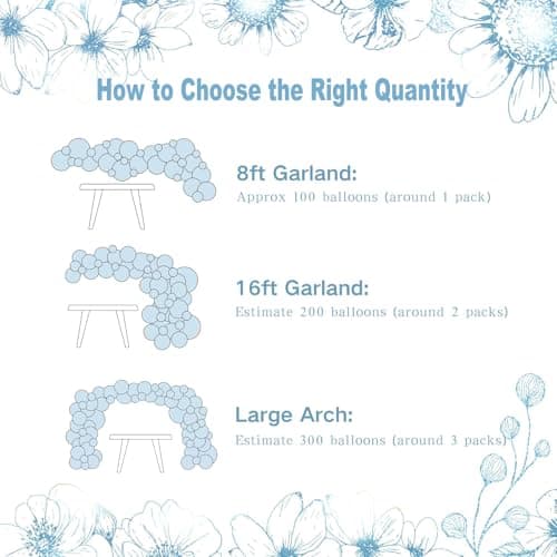 NUTTYBASH Dusty Blue Balloon Arch Kit Light Blue White Balloon Garland Kit thumbnail 9