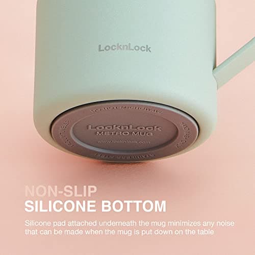 LocknLock Metro Mug Premium 18/8 Stainless Steel Double Wall Insulated with Handle Perfect for table with Lid, Peach Red, 20 oz thumbnail 3
