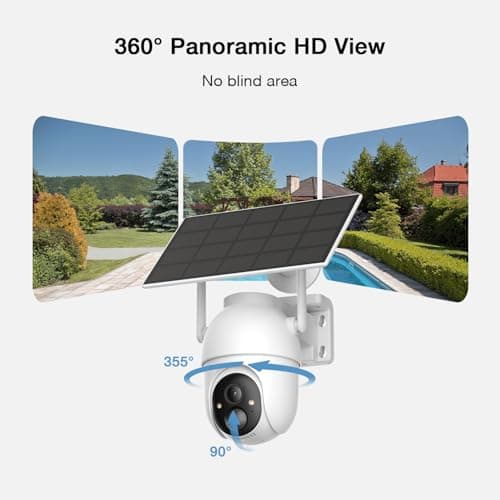 ELYSOO Solar Security Cameras Wireless Outdoor, 64GB Local Storage Included, 2K/4MP Home Security Camera System, 4-Cam Kit, 2.4G & 5GHz WiFi, PIR Motion Detection, 360° View thumbnail 6