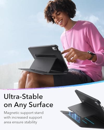 ESR for iPad A16 Case, iPad 11th/10th Generation Case (2025/2022), Vertical Stand Cover, Multi Stand Angles, Ultra-Stable Cover, Flip Series, Black thumbnail 5