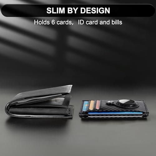 Hawanik Slim Minimalist Front Pocket Air Tag Wallet, RFID Blocking Card Holder Wallet with Airtag Holder thumbnail 4