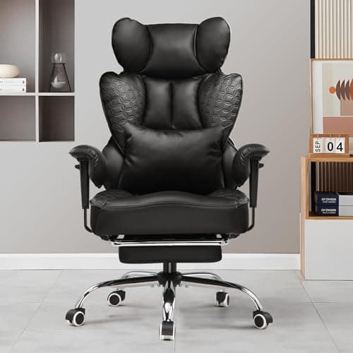 GTPLAYER Big and Tall Gaming Chair 400lbs Heavy Duty Office Chair with Foot Rest & Ergonomic Pocket Spring Lumbar Support, High Back 3D Saddle Shaped Cushion for Back Pain Relief,  thumbnail 3