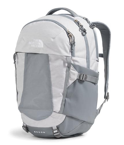 The North Face Women's Recon Everyday Laptop Backpack - Commuter Travel Bag, 18" Laptop Sleeve, Water-Repellent, TNF White Metallic Mélange/Mid Grey-NPF, One Size thumbnail 4