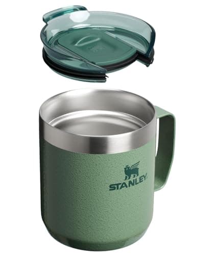 STANLEY Everyday Camp Mug 12oz | Drink Through Lid | Cup for Coffee, Tea and Drinks | Insulated Stainless Steel Coffee Mug | BPA-Free | Hammertone Green