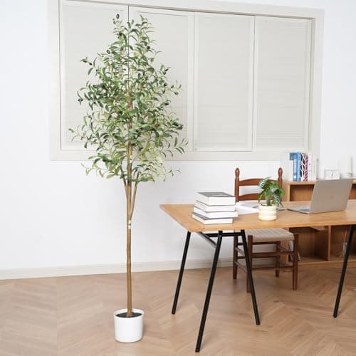 Miniatura de Olivo Artificial Sillaff de 6 Pies con Maceta y Frutos para Interiores 2