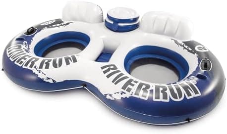 Miniatura de Intex 58837EP River Run 2, Sillón Flotante Inflable para 2 Personas con Respaldos, Portavasos y Hielera 2