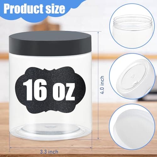 Set de 16 Frascos Herméticos de Plástico Crazystorey con Tapa, 16 oz