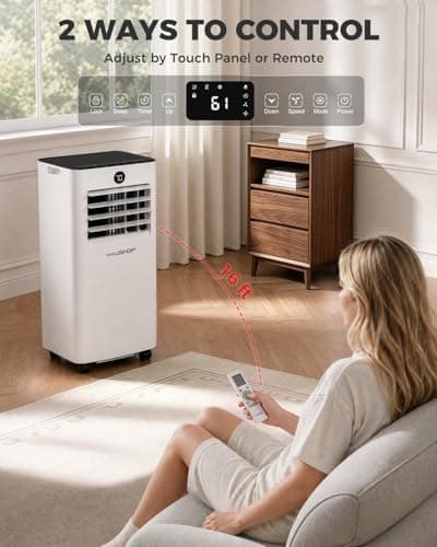 HAUSHOF Portable Air Conditioner, 10000 BTU Portable AC Unit with Cool, Fan, Dry & Sleep Mode for Rooms up to 450 sq.ft, Remote Control, 24H Timer, Window Kit & Exhaust Hose Sleeve thumbnail 6