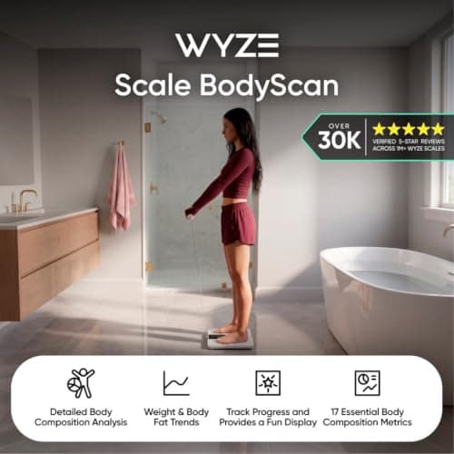 Báscula Inteligente Wyze BodyScan con Mango, Bluetooth, 400 lbs, Negro